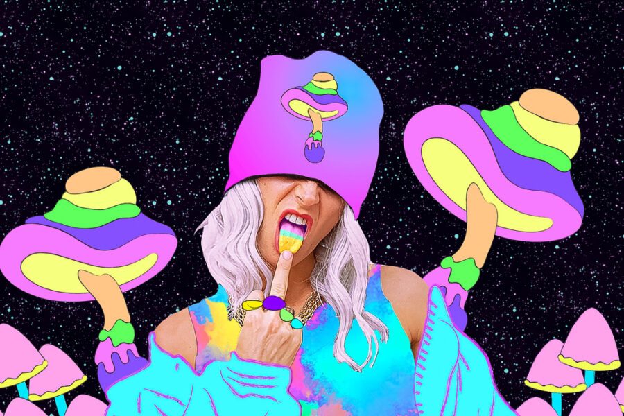 Microdosing mushrooms psychedelia art work